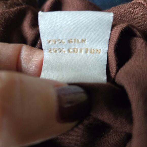 Bogari Y2K Silk blend beaded women's tank brown Hearts Size XXL whimsy feminine - Picture 8 of 8